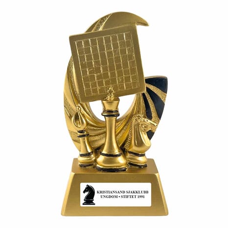 Chess statuett 11 cm med eget vinylmotiv